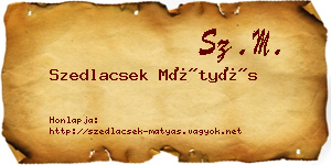 Szedlacsek Mátyás névjegykártya