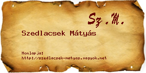 Szedlacsek Mátyás névjegykártya